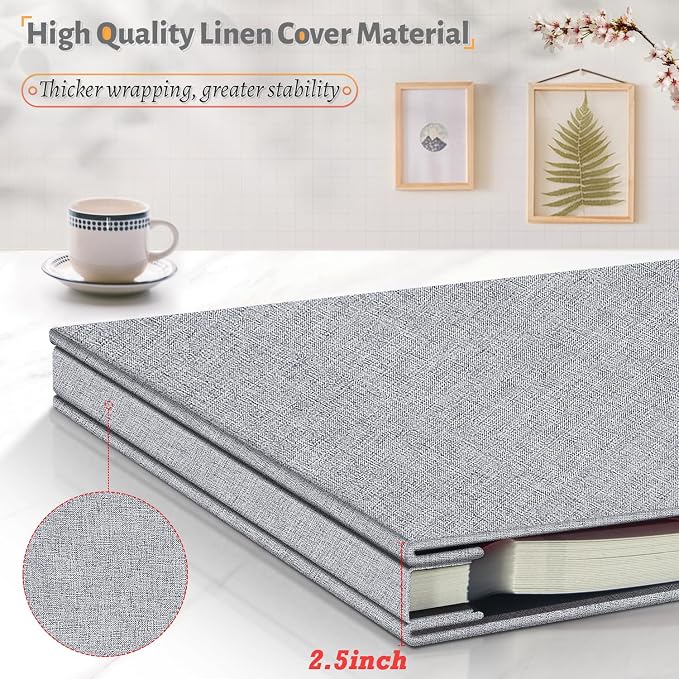 Artfeel Photo Album Self Adhesive Scrapbook,120 Pages Large Photo Book for 4x6,5x7,8x10 Pictures,DIY Album for Baby Wedding Family Travel Birthday,with Metallic Pen and Scraper - Image 5