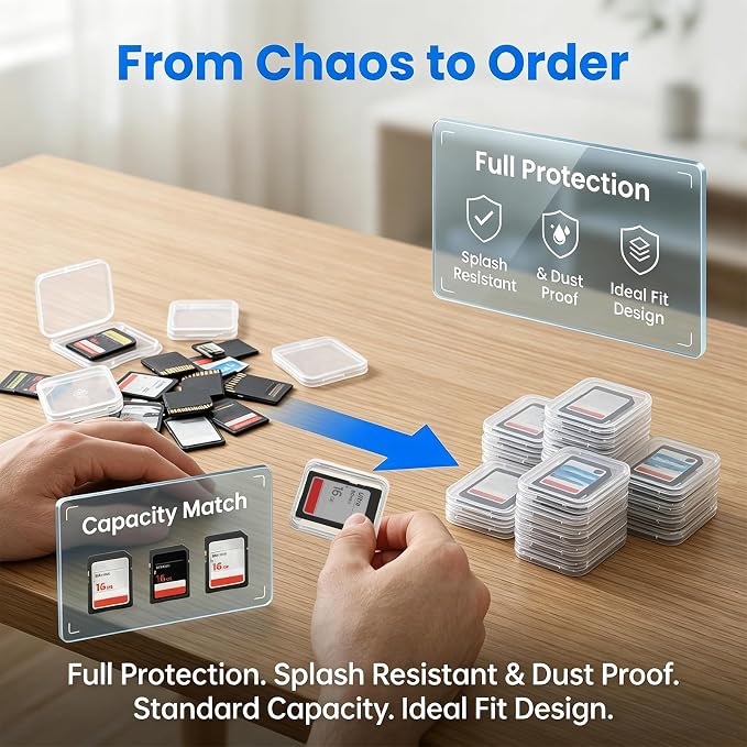 Plastic Case 100 Pcs SD Card Holder - Plastic Transparent Carrying Storage Transparent Memory Card case Holder Carrying Box Storage Boxes Sd - Image 2