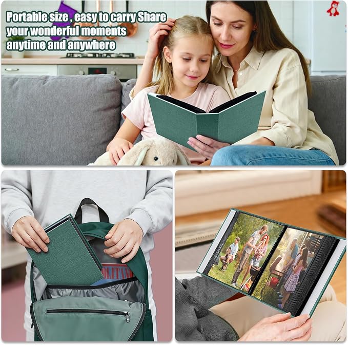 Photo Album 4x6 100 Pockets for Wedding Gifts,Linen Hardcover Picture Albums for Family Anniversary Baby Vacation Pictures - Image 7
