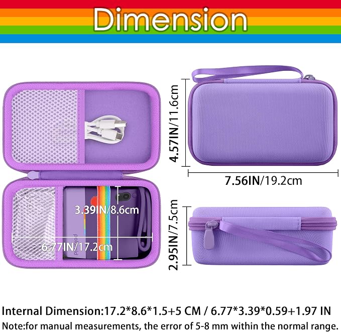 khanka Case for Polaroid Go Generation 3 Mini Instant Camera,Purple | Fits for Polaroid Go Generation 2(6282),Accessory Storage Pocket, Travel-Ready Portable Storage,Case Only - Image 6