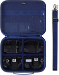 Medium Camera Case Bag for Canon/Sony/Nikon Camera and Multiple Lens Navy | Hard Travel Carrying Case Bag for Canon/Sony/Nikon DSLR SLR Mirrorless Camera and Multiple Lens with 3 Dividers by LTGEM