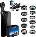 SHUTTERMOON Camera Lens Kit Smartphones/Pixel/Samsung/Android Phones Camera. 2xTele Lens ZoomLens+Fisheye Lens+0.36XSuper Wide Angle Lens & 20X Macro Lens CPL.Blue &Red Filter Filter by Shuttermoon