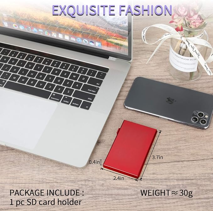 SD Card Holder, SD Card Case, LAVILI CF Memory Card Holder Case Aluminum | Alloy Hard Shell, Double-Layer Capacity for 6SD Cards and 12 TF Cards - Image 6