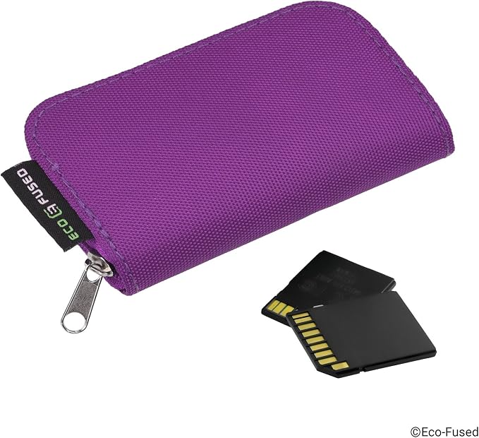 Eco-Fused Memory Card Case - Fits up to 22x SD, SDHC, Micro SD, Mini SD and 4X CF - Holder with 22 Slots (Purple & Grey / 22 Slots - 2 Pack) - Image 4