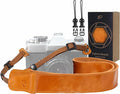 Padwa Lifestyle Caramel Yellow Leather Camera Strap - 1.5" Soft Full Grain Cowhide Camera Straps for Photographers, Soft Suede Fabric Padded Leather Strap with Quick Release fits All Cameras by PadwaLifestyleCameraStrap