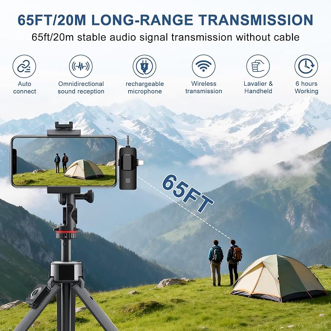 Labstandard 3-in-1 Wireless Lavalier Microphone for iPhone & Android - Studio Quality Sound with Noise Cancel, Plug & Play Mini Mic for Recording, Vlogging & Live Streaming - Image 2