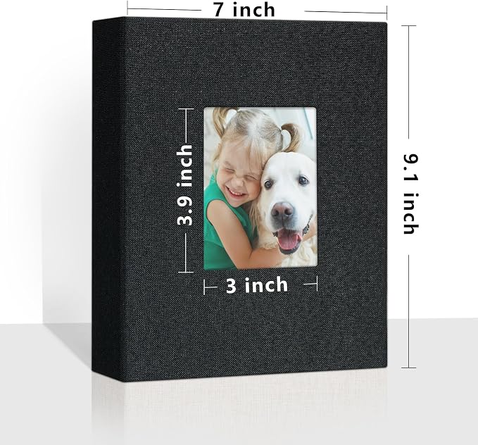 Vienrose 4x6 Small Photo Album, 2 Pack, 200 Photos, Black | Linen Cover, Mini Photo Album, Baby Memory Book, Wedding Family Travel - Image 2