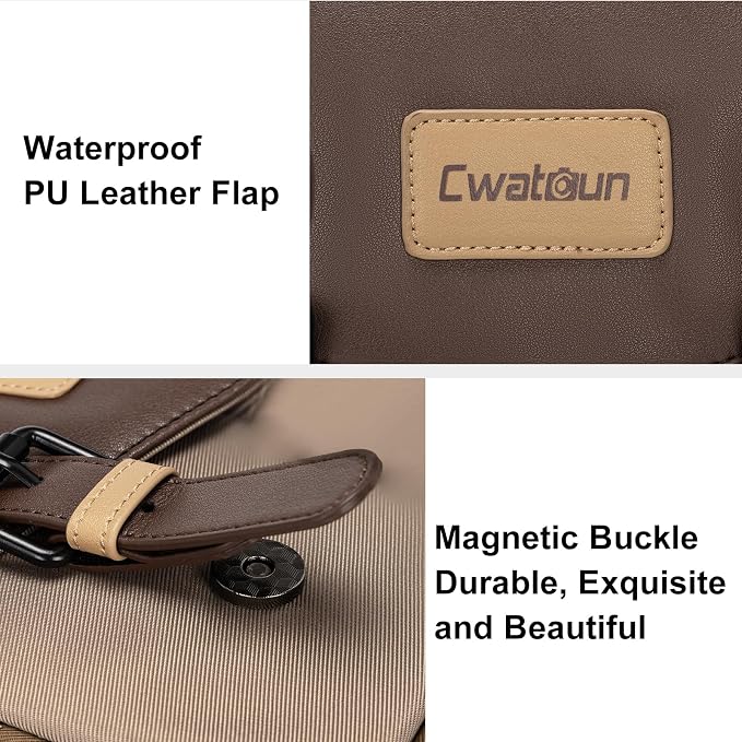 Cwatcun Large Camera Messenger Bag, Waterproof Crossbody Case with Tripod Holder - Image 6
