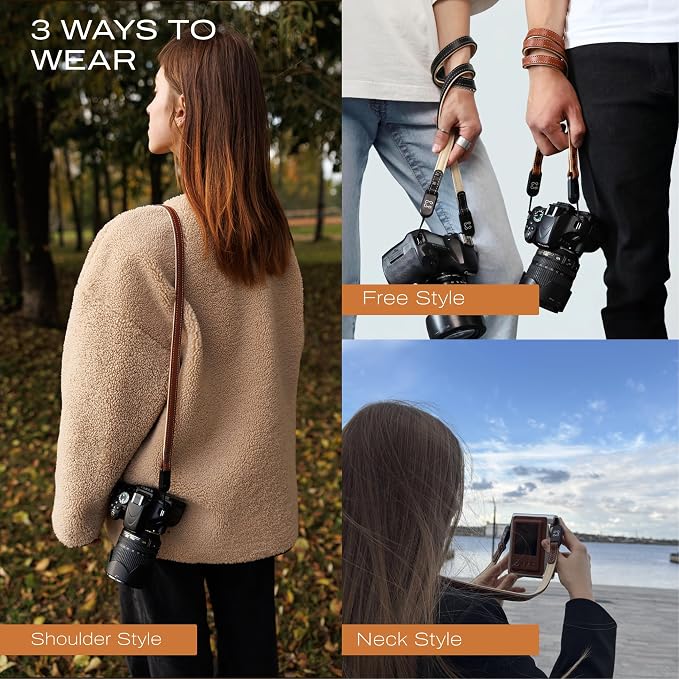 Slim Leather Camera Strap with Quick Release, Neck, Shoulder Strap - Image 4