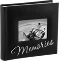 Malden International Designs Memories Cursive 2-Up With Memo Space Photo Album, 160-4x6, Black by Malden
