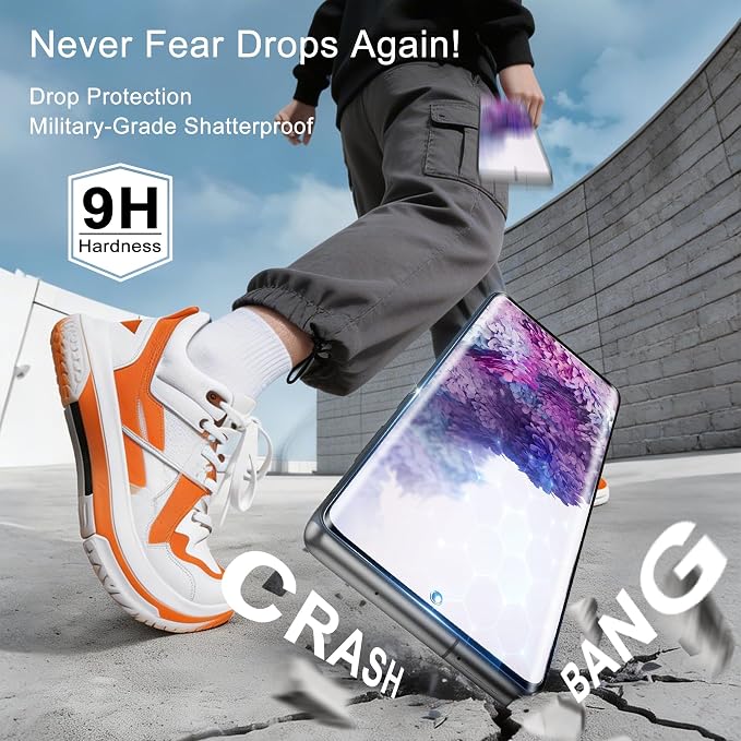 [3 Pack] 3D Curved Tempered Glass for Galaxy S20 Plus Screen Protector | 9H Hardness, Ultrasonic Fingerprint Compatible, Case Friendly, Bubble Free HD Clear Glass for Samsung Galaxy S20 Plus - Image 6