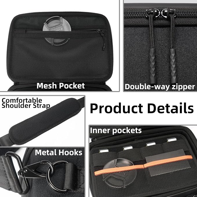 Besnfoto Hard Shell Camera Case Small, Shockproof Waterproof Camera Carrying Bag, Protective Photography Bag for DSLR/SLR/Mirrorless Cameras, Lenses with Shoulder Strap, Camera Sleeve - Image 6