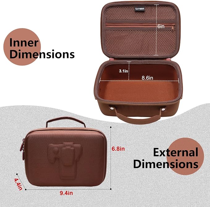 Small Camera Case Bag for Canon EOS Rebel T7/R50//R100 DSLR Camera Brown | Hard Carrying Travel Case for Canon EOS Rebel T7/R50//R100/R6 Mark II/R8/R6 Mark III/R50 V/T6/R10/R5 Mark II DSLR SLR Camera - Image 2