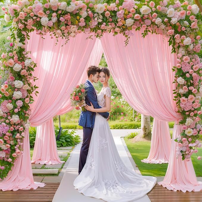 Pink Backdrop Curtains-Wrinkle-Free Polyester Photography Drapes Party Curtain Background for Baby Shower Wedding Decorations- 40 X10FT - Image 7