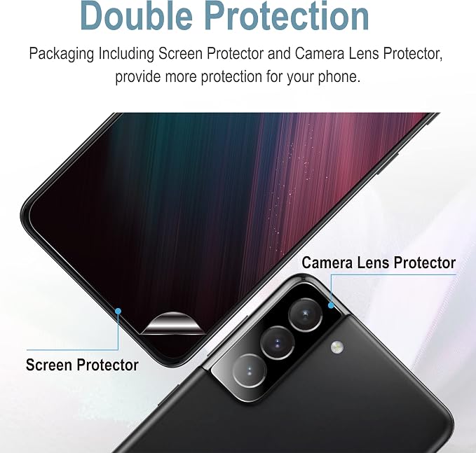 AACL 3-Pack for Samsung Galaxy S22 Screen Protector Film [6.1"] | with 2-Pack Camera Lens Protectors, Fingerprint Unlock, Anti-Scratch, Case-Friendly, 7H Hybrid Film [Not Glass] - Image 6