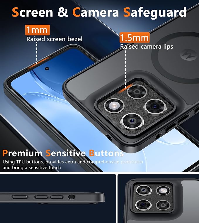 FNTCASE for Motorola Moto G Stylus 2025/2026 Case, Fit for Magsafe A-Black | Magnetic Phone Cases, 14FT Military Grade Drop Protection, Slim Shockproof Protective Cover, Black - Image 6