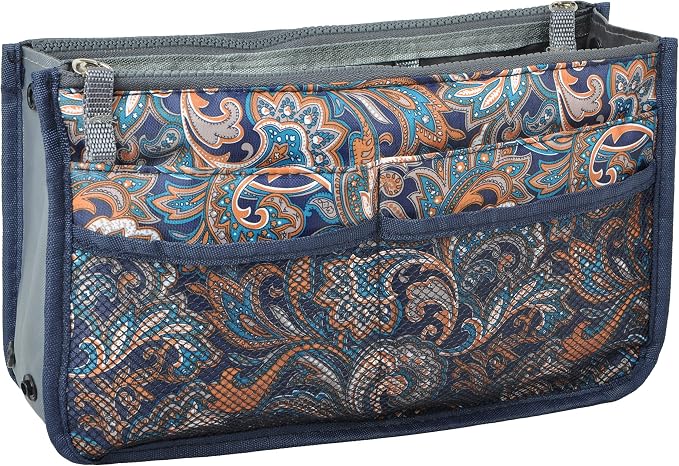 Vercord Purse Organizer Insert for Handbags Bag Organizers Inside Tote Pocketbook Women Nurse Nylon 13 Pockets Splash Wave Small by Vercord