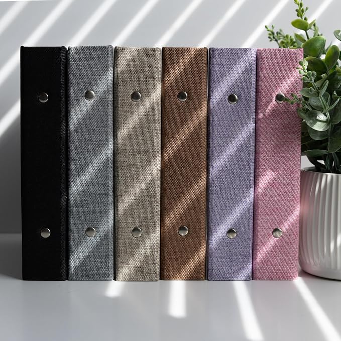 Photo Album For 2X6 Photo Booth Slip In Strips And 4X6 Pictures - 6 Ring Notebook Binder With 20 2 By 6 Sleeves - Fits 80 Photobooth Prints (FLAX BEIGE - LINEN HARDCOVER, 2X6) - Image 4