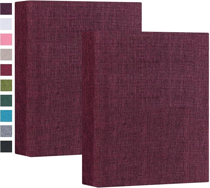 Mublalbum 2 Pack Small 4x6 Photo Album, 52 Pockets, Linen Cover,Purple | Linen Cover, Portable Mini Picture Book, Holds 52 Vertical Pockets for Artwork Postcards, Picture Storage by Mublalbum