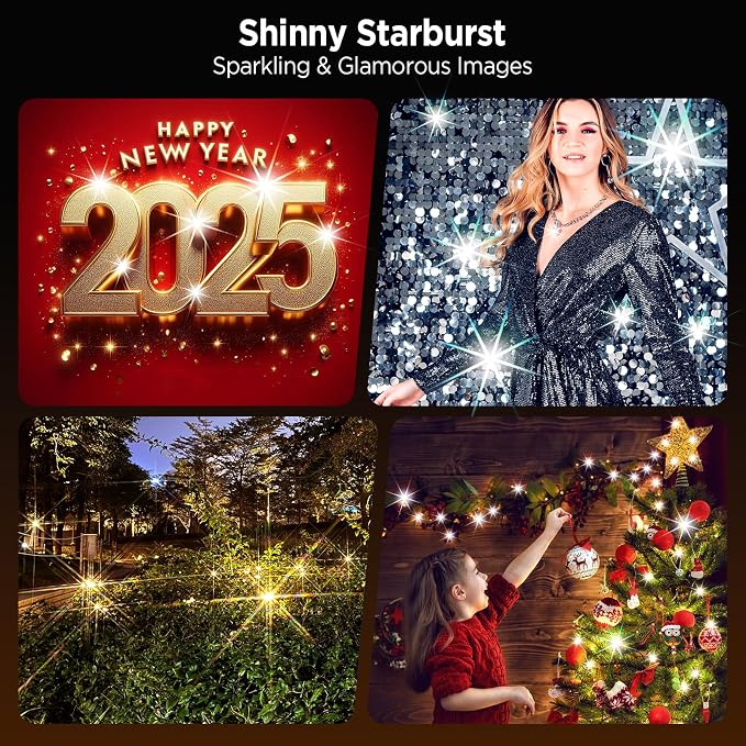 8 Points Star Filter,52mm Rotatable Star Lens for iPhone 16/15/14/13 Pro Max Moto Google Samsung TCL Phone, Cross-Screen Sparkle Effect Starburst Filter with Clip,Nightscape - Image 4