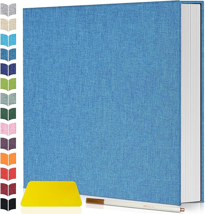 Artfeel Photo Album Self Adhesive Scrapbook,Large Photo Book for 4x6,5x7,8x10 Pictures,DIY Album for Baby Wedding Family Travel Birthday,with Metallic Pen and Scraper by Artfeel