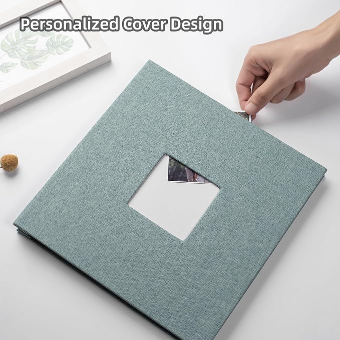 HoneyTolly Photo Album Self Adhesive Scrapbook Album for 4×6 Pictures DIY Magnetic Linen Cover Album 15 Sheets/30 Blank Pages for Family Wedding, Birthday, Christmas, Anniversary (Green) - Image 4