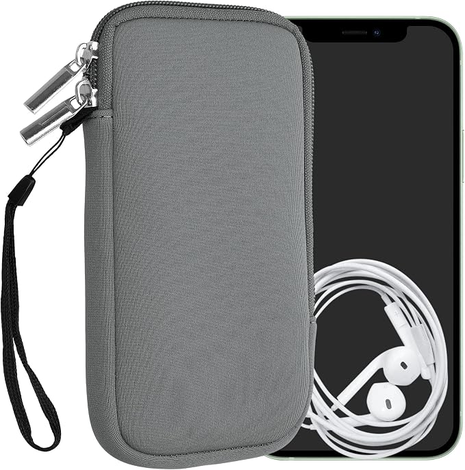 kwmobile Universal Phone Pouch Size XL - 6.7/6.8" - Neoprene Smartphone Pouch with Zip - Water-Repellent Mobile Phone Case - Sleeve in Stone Dust by kwmobile