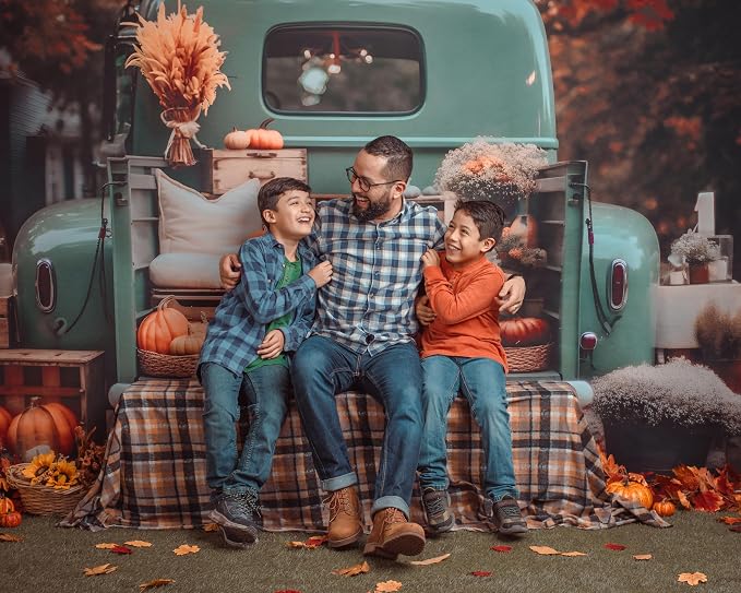 Kate Fall Backdrop Thanksgiving Photo Backdrop Truck Pumpkins Backdrop for Photography,10x6.5 - Image 3