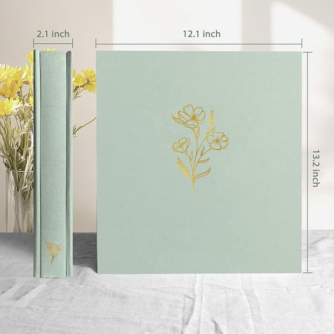 Holoary Photo Album 4x6 500 Photos 5 Pictures Per Page, 500 Pockets Picture Album, Linen Fabric Cover Big Picture Book for Photos, 4x6 Photo Albums for Family Weddings Travel Memories(Sage) - Image 2