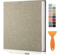 Large Photo Album Self Adhesive Scrapbook Album for 4×6 8×10 Pictures DIY Magnetic Linen Cover Album 40 Pages for Family Wedding Gifts with Metal Pen and Plastic Board by HenPisen