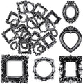 Vicenpal 25 Pcs Vintage Sliver Mini Vintage Picture Frames Bulk | Small Vintage Photo Frames, Antique, Resin, Baroque, Ornate, Cute Wallet Size, for DIY Jewelry Gifts Christmas Wedding Decor by Vicenpal