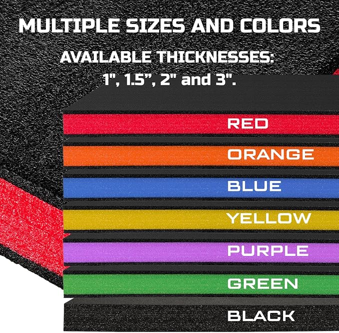 ONREVA Tool Box Foam Organizer 48x16x1 inch 1PC, Kaizen Sheets for Pro Tool Control, Custom Tool Shadow Inserts for Cases & Drawers, High Density Polyethylene Foam, Black with Red - Image 9
