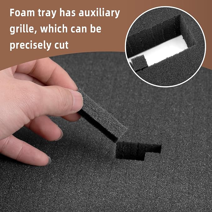 DECOHS 4 Pcs Pick and Pluck Foam- 12 x 12 x 2 Inch Pick Apart Foam Insert- Pluck Pre Cube Sheet Foams with Bottom Use for Board Game Box Cases Storage Drawer - Image 4