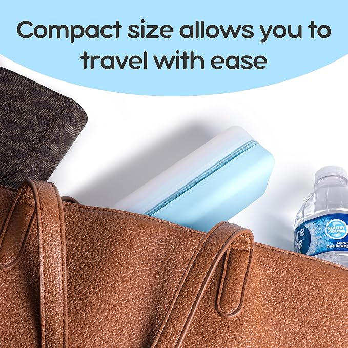 Daily Contact Lens Travel Case, R&L Labels, 30-Lens Holder (Blue) - Image 8