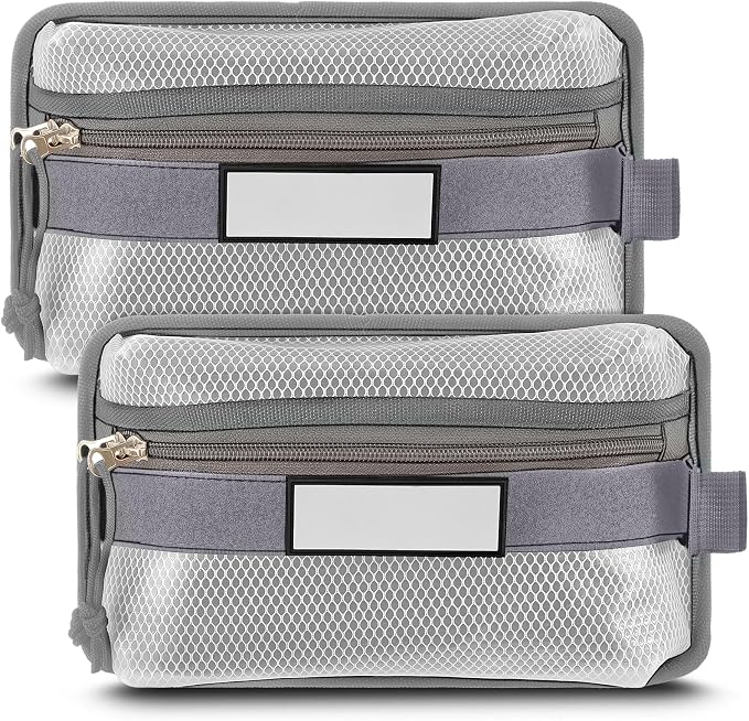 Aliceset 2 Pcs Tactical Pouch Admin Pouch Tactical Bag Insert Panel Organizer with Writable Patches, Molle Panel Accessories Utility Storage Pocket Accessories (Gray,Classic Style) by Aliceset