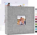 Mublalbum 10x10 Inch 3 Ring DIY Scrapbook Photo Album 80 Pages, Grey | 3 Ring Binder Scrapbook, Linen Cover, 40 Plastic Sleeves 80 Pages, Memory Book for Wedding, Baby, Family, DIY Projects by Mublalbum