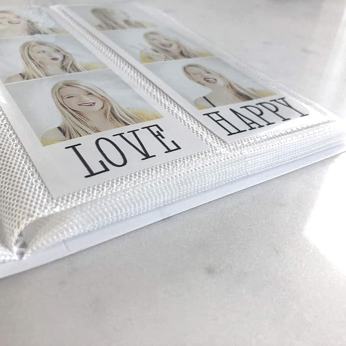 Photo Booth Photo Album - For Wedding or Party- Holds 120 Photobooth 2x6 Photo Strips - Slide In (WHITE) - Image 2