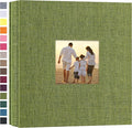 potricher Photo Album 4x6 Pictures, 200 Pockets, Linen Cover, Green | Linen Cover, Front Window, Large Capacity 4x6 Picture Albums, Photo Book for Family, Wedding, Anniversary, Baby, Keepsake by potricher