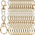 LEOBRO 60pcs Lobster Claw Clasp & Key Ring, for Keychain Jewelry, LightGold | Light Gold Keychain Making Kit, Keychain Clips, Key Chain Rings, Keychains for Crafts, Key Chains Jewelry Making by LEOBRO