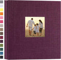 potricher Photo Album 4x6 Pictures, 600 Pockets, Linen Cover, Purple | Linen Cover, Front Window, Large Capacity 4x6 Picture Albums, Photo Book for Family, Wedding, Anniversary, Baby, Keepsake by potricher
