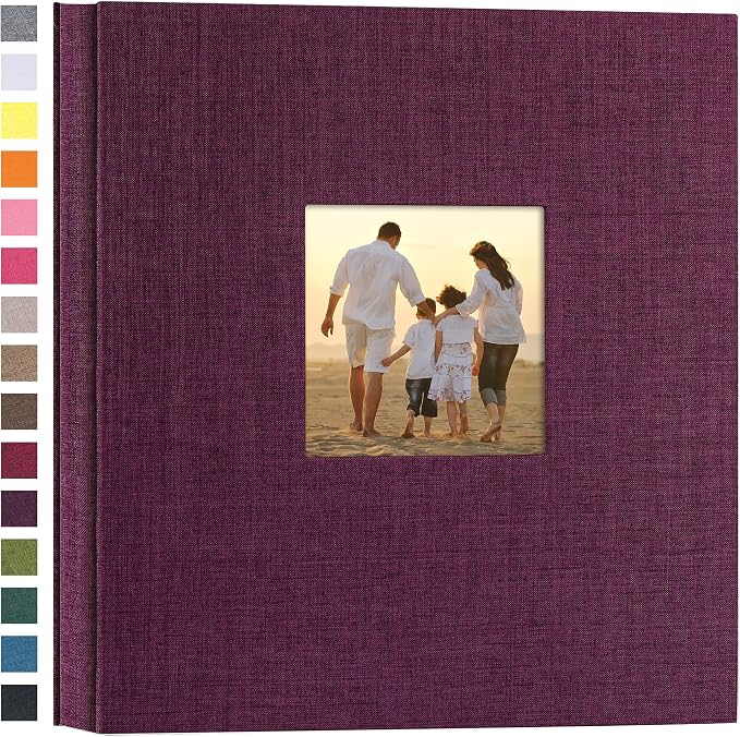 potricher Photo Album 4x6 Pictures, 1000 Pockets, Linen Cover, Purple | Linen Cover, Front Window, Large Capacity 4x6 Picture Albums, Photo Book for Family, Wedding, Anniversary, Baby, Keepsake by potricher