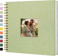 10"x10" Scrapbook Photo Album Linen Cover 40 Sheets 80 Pages White Paper | Grass Green Hardcover Kraft White Pages Memory Book, for Travel Wedding Guest Book Christmas Baby Fits 4x6 & Instant Photos by Hiwhy