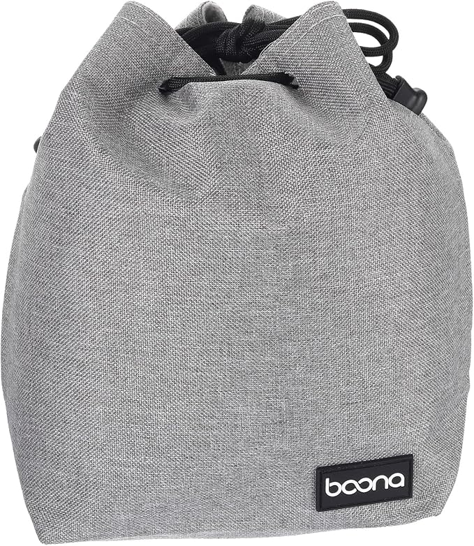 PATIKIL Soft Drawstring Lens Case, Lens Pouch Bag with Cotton Pad 6.69" x 4.72" Thick Fleece Cloth Camera Lens Bag for SLR Lens Water Cups, Grey by PATIKIL