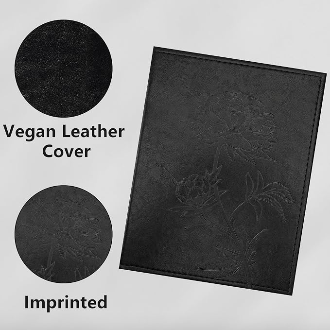 Vienrose 4x6 Photo Album 2 Pack Holds 52 Photos Each Vegan Leather | Vertical pockets, Black, Portable, Memory album, Family Wedding Baby Travel, Anniversary - Image 6