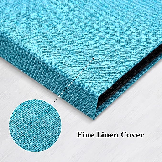 Mublalbum 2 Pack Small 5x7 Photo Album, 52 Pockets, Linen Cover,Blue | Linen Cover, Portable Mini Picture Book, Holds 52 Vertical Pockets for Artwork Postcards, Picture Storage - Image 5