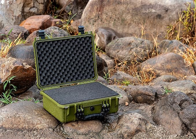MEIJIA All Weather IP67 Waterproof Hard Camera Case,Hard Protective Case,Hard Case with Customizable Foam,Fit Use of Drones,Camera,Equipments,Pistols(Green,15.98x12.99x6.85inches) - Image 8