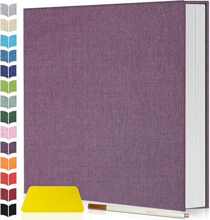 Artfeel Photo Album Self Adhesive Scrapbook,120 Pages Large Photo Book for 4x6,5x7,8x10 Pictures,DIY Album for Baby Wedding Family Travel Birthday,with Metallic Pen and Scraper by Artfeel