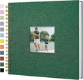 10"x10" Scrapbook Photo Album Linen Cover 40 Sheets 80 Pages White Paper | Green Hardcover Kraft White Pages Memory Book, for Travel Wedding Guest Book Christmas Baby Fits 4x6 & Instant Photos by Hiwhy