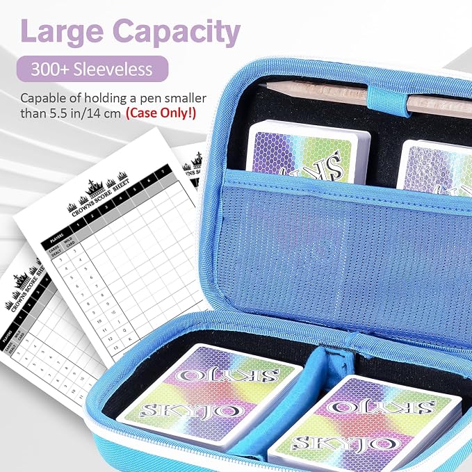 ProCase Hard Playing Card Game Carrying Case, Holds 300+ Cards -Blue | Travel Storage Box, Compatible with UNO, Five Crowns, SKYJO, PlayMonster and More Card Games, Case Only - Image 2