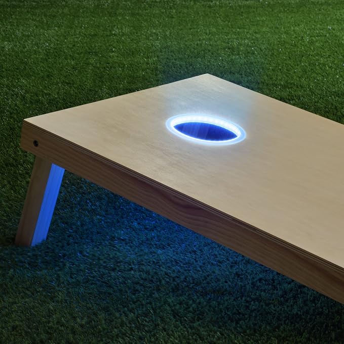 GoSports Cornhole Light Up LED Ring Kit 2pc Set - Red, White or Blue - Compatible with All Cornhole Games - Image 2